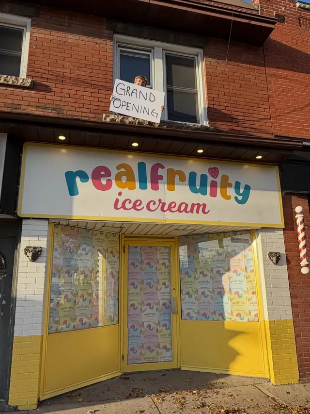 Fresh scoops of real fruit ice cream